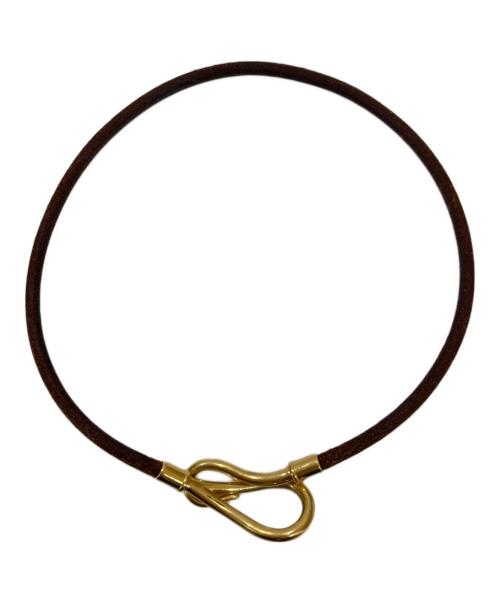 HERMES（エルメス）HERMES (エルメス) ジャンボブレスレット ゴールド×ブラウンの古着・服飾アイテム