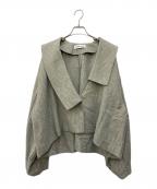 HeRIN.CYEヘリンドットサイ）の古着「Asymmetry collar jacket」｜グレー