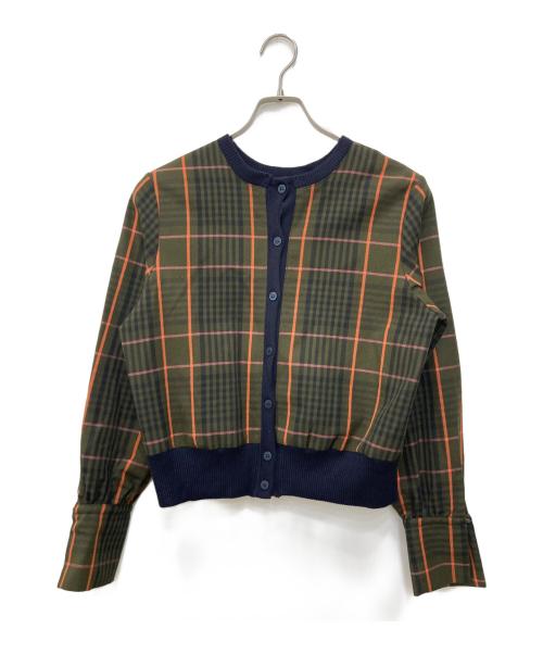 Ameri（アメリ）AMERI (アメリ) HEERFUL CHECK TOP オリーブ サイズ:FREEの古着・服飾アイテム
