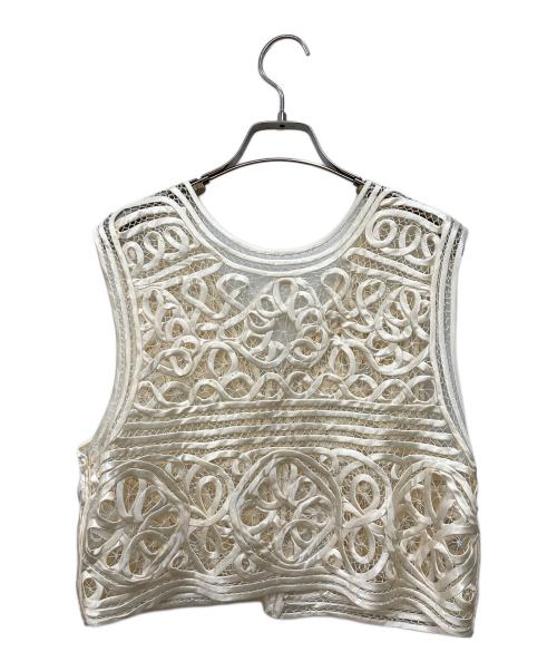 Ameri（アメリ）AMERI (アメリ) 2WAY SATIN BATTEN LACE VEST アイボリー サイズ:FREEの古着・服飾アイテム