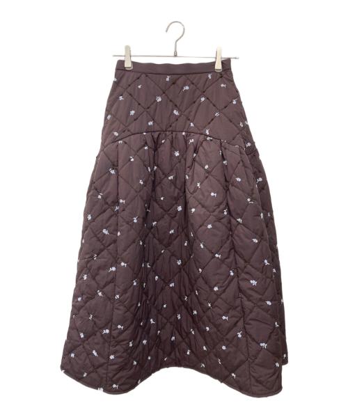 emmi atelier（エミアトリエ）emmi atelier (エミアトリエ) フラワーエンブロイダリーキルティングスカート パープル サイズ:1の古着・服飾アイテム
