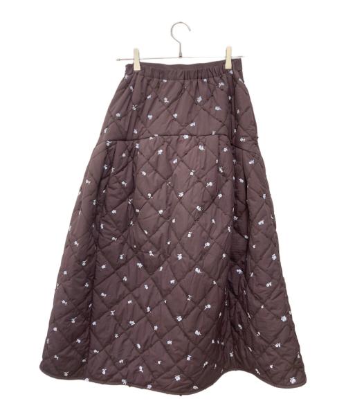 emmi atelier（エミアトリエ）emmi atelier (エミアトリエ) フラワーエンブロイダリーキルティングスカート パープル サイズ:1の古着・服飾アイテム