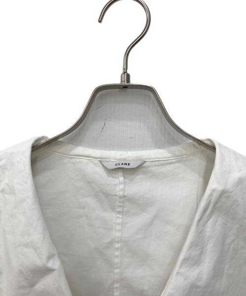 CLANE（クラネ）CLANE (クラネ) BIG COLLAR DRAWSTRING BLOUSE ホワイト サイズ:2の古着・服飾アイテム