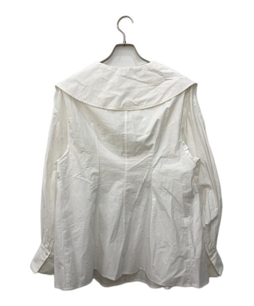 CLANE（クラネ）CLANE (クラネ) BIG COLLAR DRAWSTRING BLOUSE ホワイト サイズ:2の古着・服飾アイテム