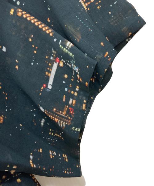 TELMA（テルマ）TELMA (テルマ) Printed Tuck Shirt ブラック サイズ:Mの古着・服飾アイテム