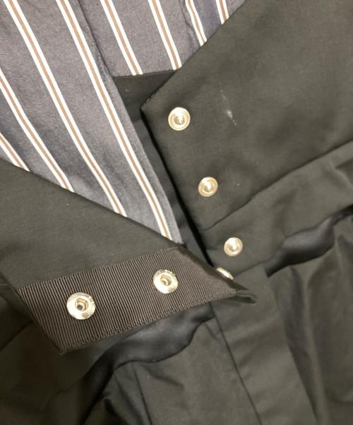 sacai（サカイ）sacai (サカイ) BUSTIER DETAIL PEPLUM COTTON POPLIN SHIRT ブラック×ネイビー サイズ:2の古着・服飾アイテム