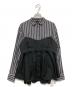 sacai（サカイ）の古着「BUSTIER DETAIL PEPLUM COTTON POPLIN SHIRT」｜ブラック×ネイビー