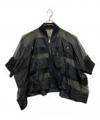 sacaiサカイ）の古着「Nylon Twill×Chiffon Blouson」｜ブラック