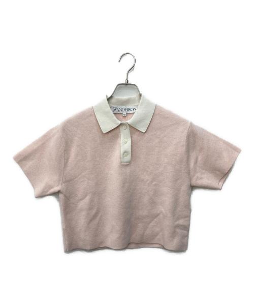 J.W.ANDERSON（ジェイダブリューアンダーソン）J.W.ANDERSON (ジェイダブリューアンダーソン) CROPPED POLO TOP　クロップド ポロ トップ ピンク サイズ:Sの古着・服飾アイテム