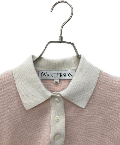 J.W.ANDERSON（ジェイダブリューアンダーソン）J.W.ANDERSON (ジェイダブリューアンダーソン) CROPPED POLO TOP　クロップド ポロ トップ ピンク サイズ:Sの古着・服飾アイテム