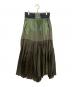 sacai（サカイ）の古着「素材切替アコーディオンプリーツスカート」｜グリーン