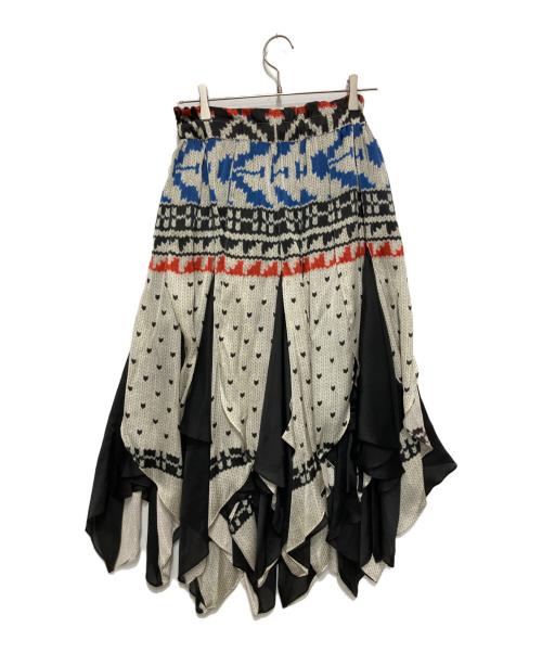 sacai（サカイ）sacai (サカイ) Pattern Knit Print Skirt マルチカラー サイズ:2の古着・服飾アイテム