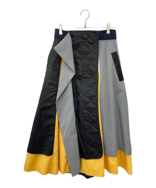 ENFOLD（エンフォルド）ENFOLD (エンフォルド) ナイロン切り替えツイルロングスカート マルチカラー サイズ:Ｓの古着・服飾アイテム