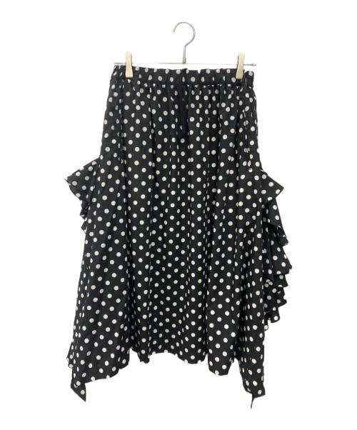 COMME des GARCONS COMME des GARCONS（コムデギャルソン コムデギャルソン）COMME des GARCONS COMME des GARCONS (コムデギャルソン コムデギャルソン) ポリエステルドット変形フリル装飾ドローストリングボリュームスカート ブラック サイズ:Sの古着・服飾アイテム