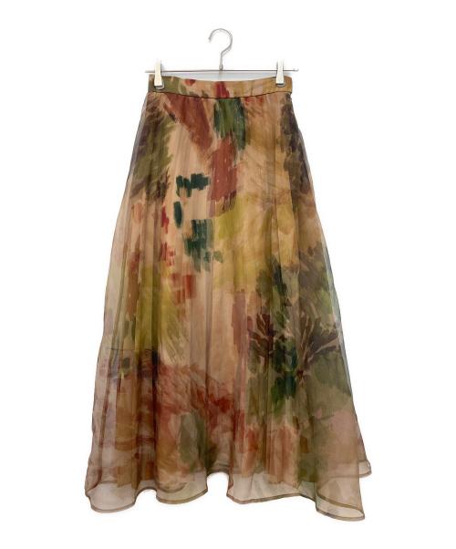 Ameri（アメリ）AMERI (アメリ) UND WILLOW PAINT PLEATS SKIRT ベージュ サイズ:Mの古着・服飾アイテム