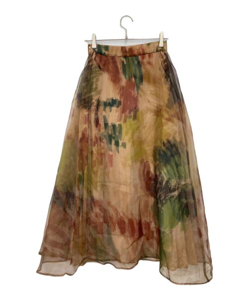 Ameri（アメリ）AMERI (アメリ) UND WILLOW PAINT PLEATS SKIRT ベージュ サイズ:Mの古着・服飾アイテム