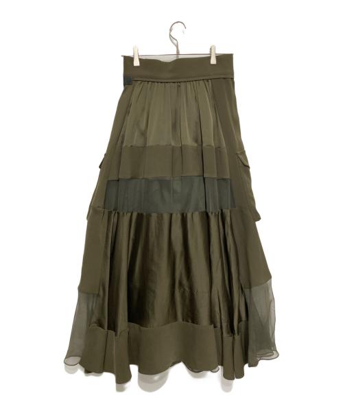 sacai（サカイ）sacai (サカイ) Solid Satin Skirt グリーン サイズ:1の古着・服飾アイテム