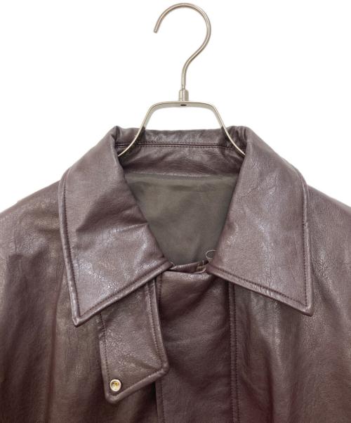 N.HOOLYWOOD（エヌ ハリウッド）N.HOOLYWOOD (エヌ ハリウッド) AMERI (アメリ) FAKE LEATHER JACKET ブラウン サイズ:Mの古着・服飾アイテム