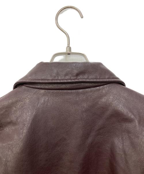 N.HOOLYWOOD（エヌ ハリウッド）N.HOOLYWOOD (エヌ ハリウッド) AMERI (アメリ) FAKE LEATHER JACKET ブラウン サイズ:Mの古着・服飾アイテム