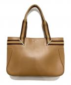 GUCCIグッチ）の古着「レザートートバッグ」｜ベージュ