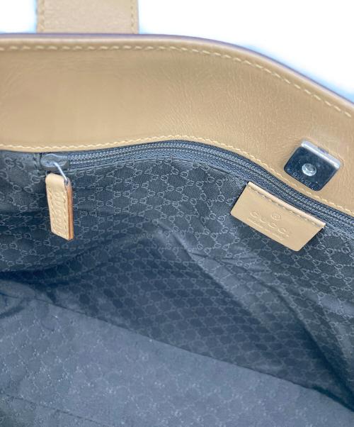 GUCCI（グッチ）GUCCI (グッチ) レザートートバッグ ベージュの古着・服飾アイテム