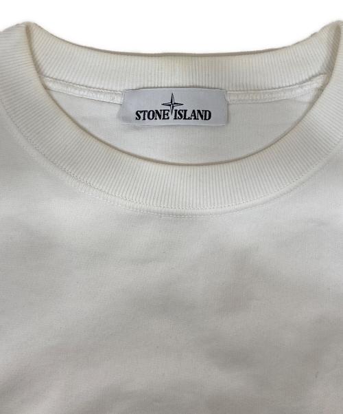 STONE ISLAND（ストーンアイランド）STONE ISLAND (ストーンアイランド) コットンクルーネックL/Sスウェット ホワイト サイズ:Lの古着・服飾アイテム