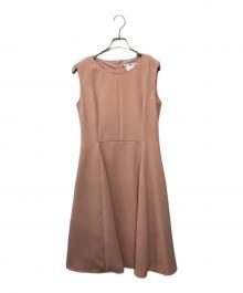 Rene（ルネ）の古着「リボンコサージュステッチワンピース」｜ブラック×ピンク