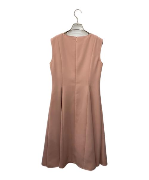 Rene（ルネ）Rene (ルネ) リボンコサージュステッチワンピース ブラック×ピンク サイズ:38の古着・服飾アイテム