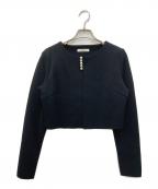 Reneルネ）の古着「ブラック パールビジューカーディガン」｜ブラック