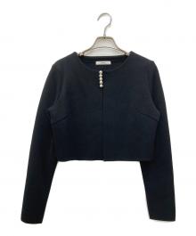 Rene（ルネ）の古着「ブラック パールビジューカーディガン」｜ブラック