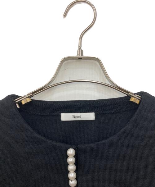 Rene（ルネ）Rene (ルネ) ブラック パールビジューカーディガン ブラック サイズ:38の古着・服飾アイテム