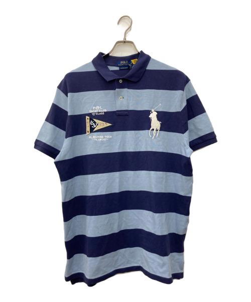 POLO RALPH LAUREN（ポロ・ラルフローレン）POLO RALPH LAUREN (ポロ・ラルフローレン) ポロシャツ ネイビー×ブルー サイズ:XLの古着・服飾アイテム