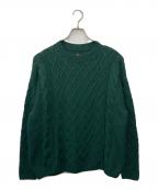 BATONERバトナ―）の古着「SIGNATURE CABLE CREW NECK」｜グリーン