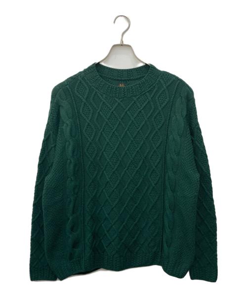 BATONER（バトナ―）BATONER (バトナ―) SIGNATURE CABLE CREW NECK グリーン サイズ:3の古着・服飾アイテム