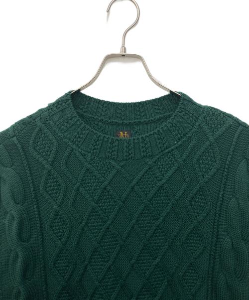 BATONER（バトナ―）BATONER (バトナ―) SIGNATURE CABLE CREW NECK グリーン サイズ:3の古着・服飾アイテム