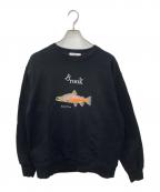 BROOKブルック）の古着「トラウトプリントスウェット」｜ブラック