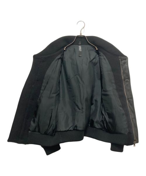 wjk（ダブルジェイケー）wjk (ダブルジェイケー) レザー切替スタジャン ブラック サイズ:Lの古着・服飾アイテム