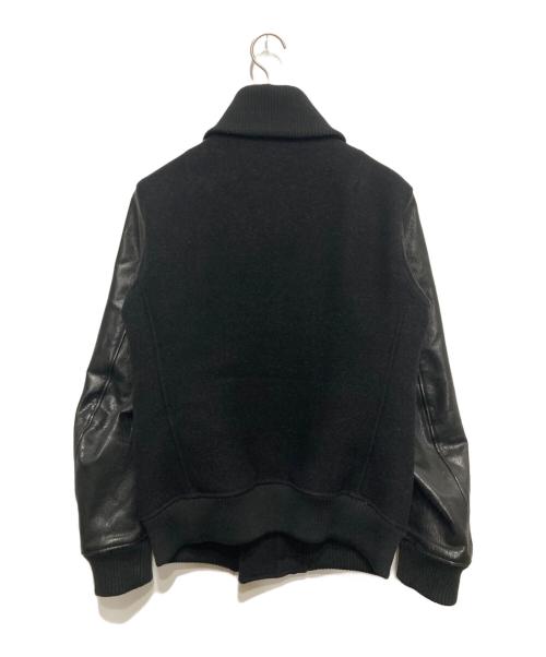 wjk（ダブルジェイケー）wjk (ダブルジェイケー) レザー切替スタジャン ブラック サイズ:Lの古着・服飾アイテム