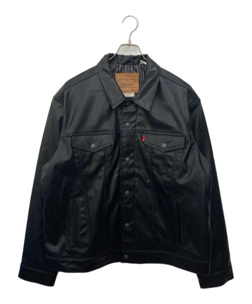 LEVI'S PReMIUM（リーバイス プレミアム）LEVI'S PReMIUM (リーバイス プレミアム) JAPAN LIMITED LEATHER TRUCKER JACKET ブラック サイズ:XLの古着・服飾アイテム