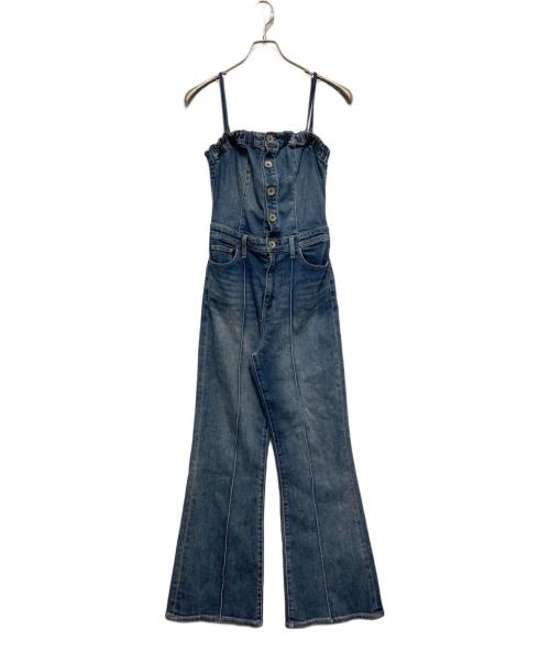 GYDA（ジェイダ）GYDA (ジェイダ) BACKリボンデニムロンパース インディゴ サイズ:4 未使用品の古着・服飾アイテム