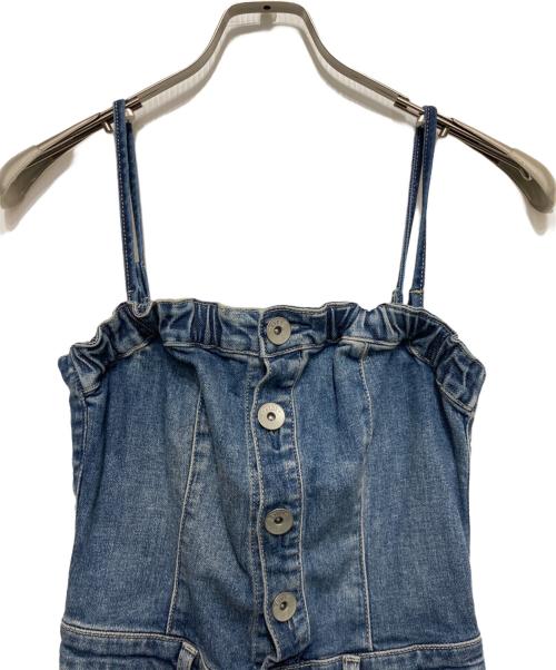 GYDA（ジェイダ）GYDA (ジェイダ) BACKリボンデニムロンパース インディゴ サイズ:4 未使用品の古着・服飾アイテム