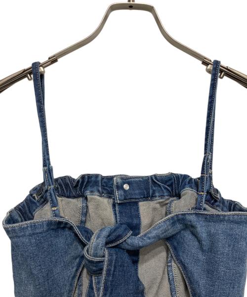 GYDA（ジェイダ）GYDA (ジェイダ) BACKリボンデニムロンパース インディゴ サイズ:4 未使用品の古着・服飾アイテム