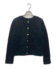 BLUE LABEL CRESTBRIDGE（ブルーレーベルクレストブリッジ）の古着「金釦袖裏チェックスウェットカーディガン」｜ブラック
