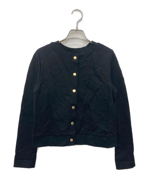 BLUE LABEL CRESTBRIDGE（ブルーレーベルクレストブリッジ）BLUE LABEL CRESTBRIDGE (ブルーレーベルクレストブリッジ) 金釦袖裏チェックスウェットカーディガン ブラック サイズ:38の古着・服飾アイテム