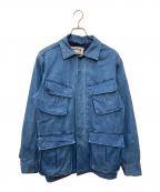 HOUSTONヒューストン）の古着「3LAYER DENIM FATIGUE JACKET」｜ブルー