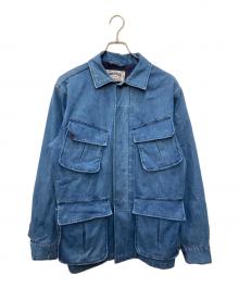 HOUSTON（ヒューストン）の古着「3LAYER DENIM FATIGUE JACKET」｜ブルー