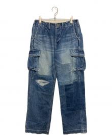 MOMOTARO JEANS（桃太郎ジーンズ）の古着「デニムカーゴパンツ」｜ブルー