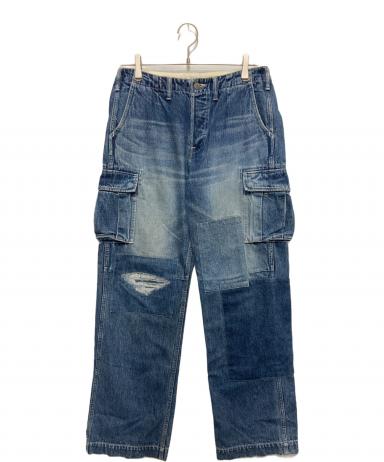 桃太郎ジーンズ　ダークブルー カーゴデニム　パンツ 中古・古着通販】MOMOTARO JEANS (桃太郎ジーンズ) デニムカーゴパンツ