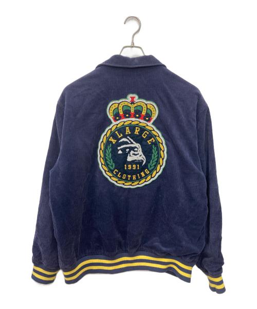 X-LARGE（エクストララージ）X-LARGE (エクストララージ) EMBROIDERY EMBLEM CORDUROY JACKET　エンブロイダリー エンブレム コーデュロイ ジャケット パープル サイズ:XLの古着・服飾アイテム