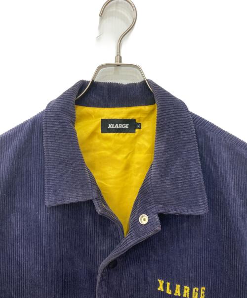 X-LARGE（エクストララージ）X-LARGE (エクストララージ) EMBROIDERY EMBLEM CORDUROY JACKET　エンブロイダリー エンブレム コーデュロイ ジャケット パープル サイズ:XLの古着・服飾アイテム